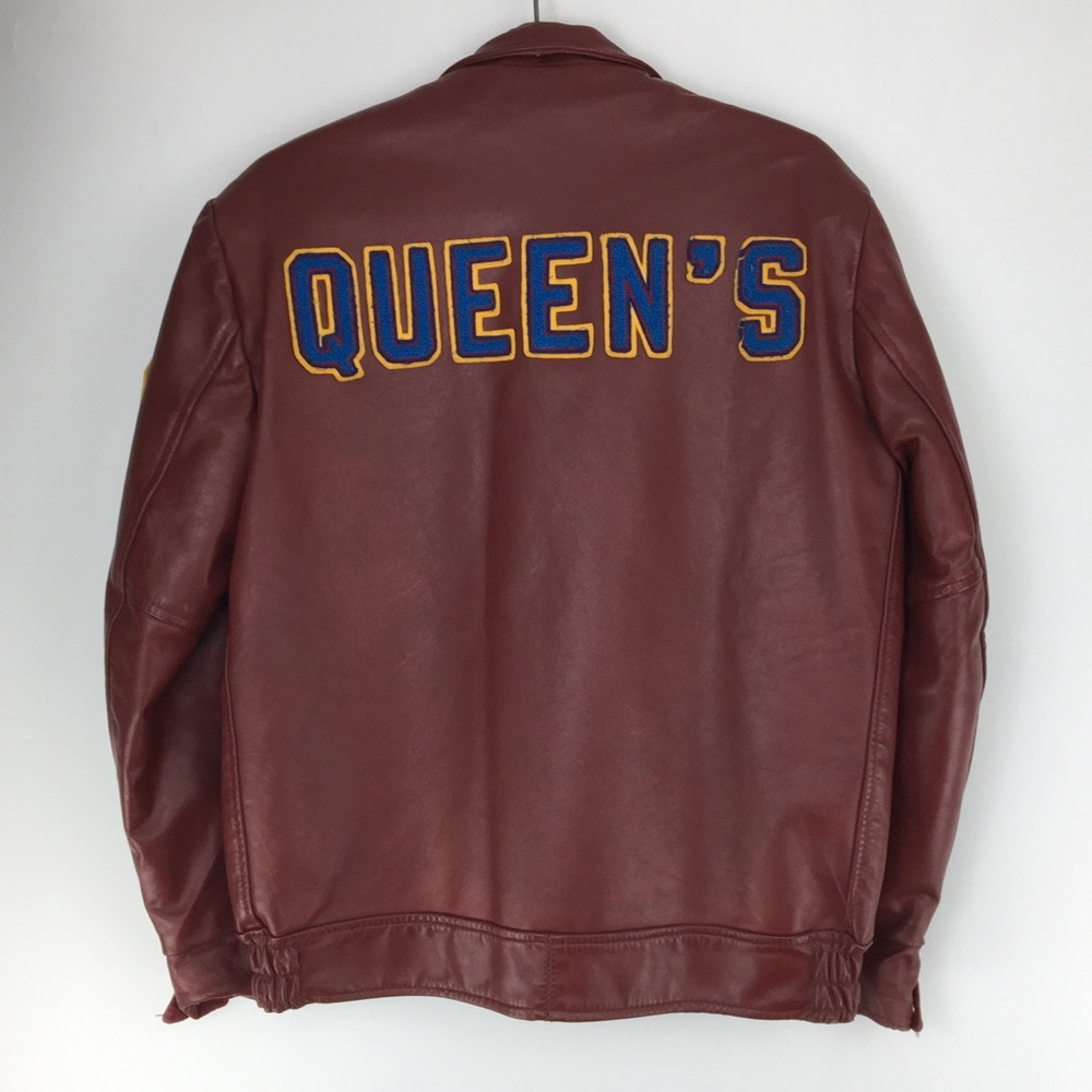 Vintage QUEEN’S UNIVERSITY 1990 Leather Jacket